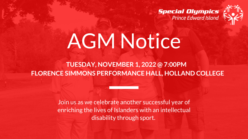 Special Olympics PEI, AGM Notice