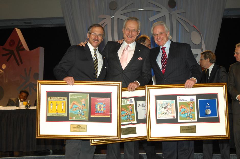 L to R: David Garard, Brian Etherington and his brother Bruce at a past Sports Celebrity Festival.