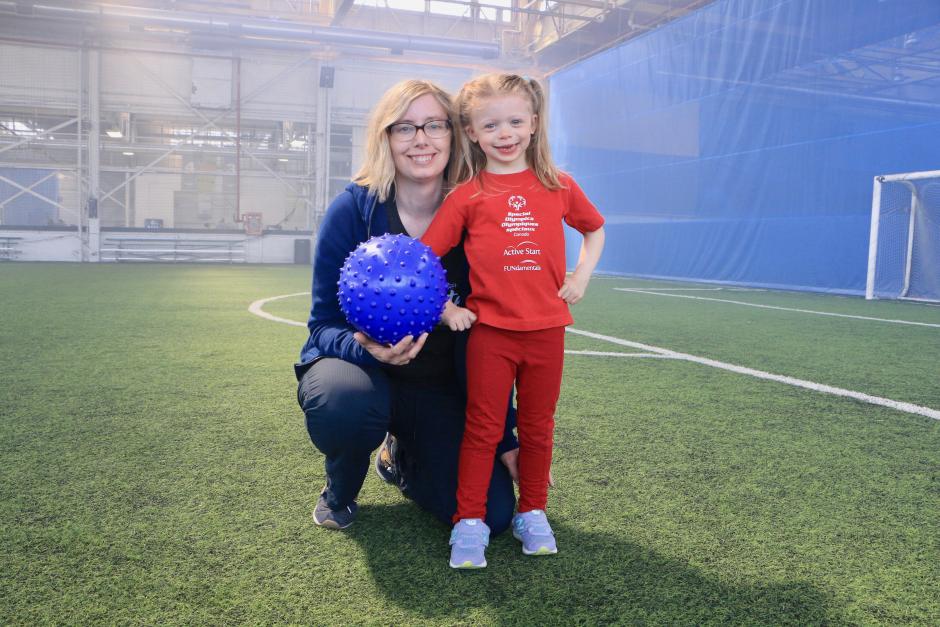 Alma and Melanie on a soccer field