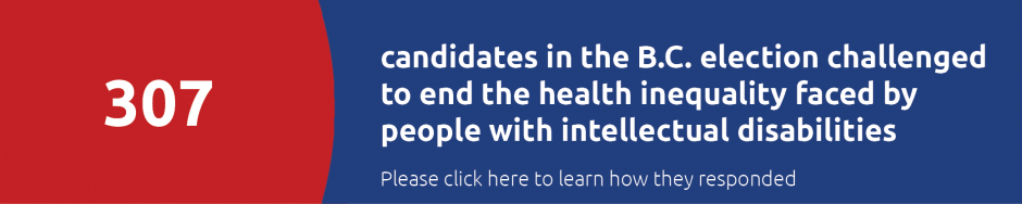307 B.C. provincial election candidates challenged to end the health inequality faced by people with intellectual disabilities