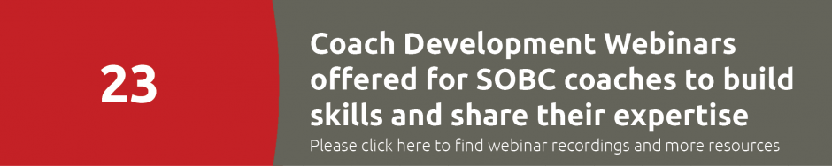 23 Coach Development Webinars offered for coaches to share expertise and build skills