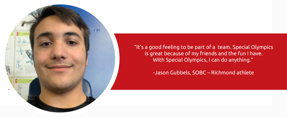 Image of athlete Jason Gubbels with a quote from his experience. Please click to hear him share his story.
