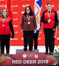 Melanie stands on the first place podium at Canada Games
