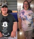 Christine Hoffman's before and after weight loss pictures side by side.