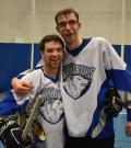 Joshua Trudell and floor hockey teammate