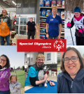 photo collage of 7 special olympics alberta athletes smiling while working at their jobs. 