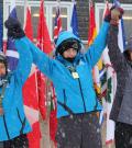 Team Canada athlete Sarah McCarthy in the center