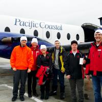 SOBC athletes travelling to the 2018 Alpine Skiing Regional Qualifier. Photo courtesy of Pacific Coastal Airlines