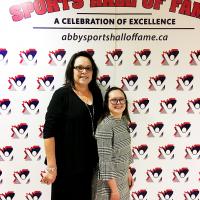 Donna Bilous with her daughter Paige at the Abbotsford Sports Hall of Fame on April 28.