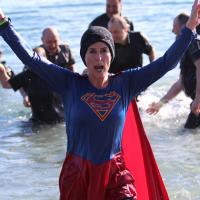 Oak Bay Police Department Constable Sheri Lucas takes the Plunge at Willows Beach.