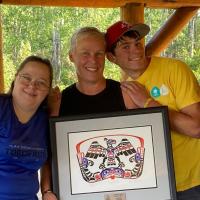 Gale Jones and two other athletes celebrating her Howard Carter award