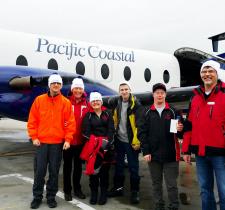 SOBC athletes travelling to the 2018 Alpine Skiing Regional Qualifier. Photo courtesy of Pacific Coastal Airlines