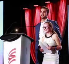 SOBC – Abbotsford athlete Paige Norton and Vancouver Canucks forward Brandon Sutter at the 2018 SCF