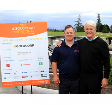 SOBC athlete James Clifford joins Michael Campbell at the 2018 Goldcorp Invitational Golf Tournment.