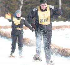 Special Olympics snowshoers
