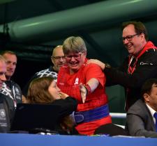 George Maclagan with Alberta Powerlifter Christine Sullivan