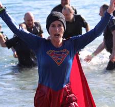 Oak Bay Police Department Constable Sheri Lucas takes the Plunge at Willows Beach.