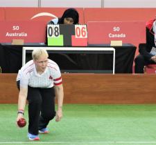 SO Team Canada bocce player Kerry Lane competes on the court at World Games.