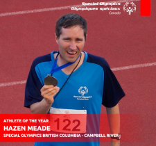 Hazen Meade with a medal