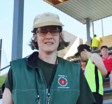 Miranda Orth standing in the grandstand smiling