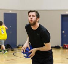 Malachy shooting a basketball