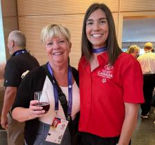 Lois McNary and Michelle Cruickshank smiling at 2023 World Games in Berlin