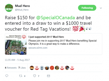 2017 Mud Hero Tweet