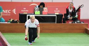 SO Team Canada bocce player Kerry Lane competes on the court at World Games.