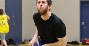 Malachy shooting a basketball