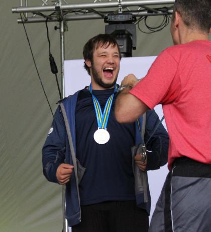 David Nicholson on the podium at Nationals