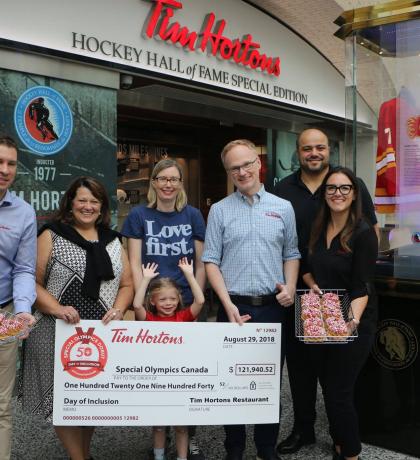 Tim hortons Cheque presentation