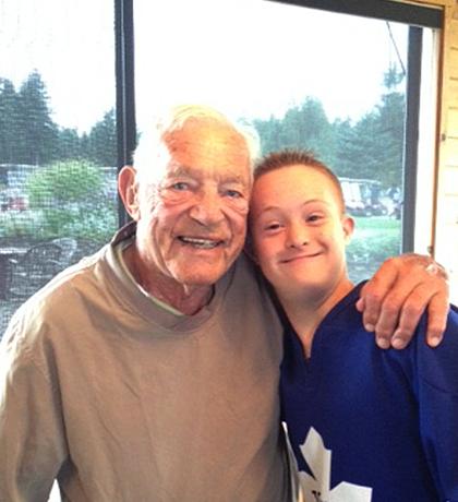 Howie Meeker and Special Olympics athlete Joshua Brearley