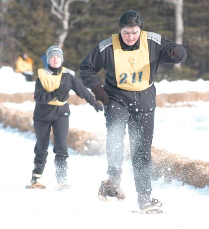 Special Olympics snowshoers