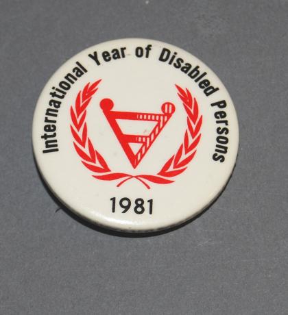 International Year of Disabled Persons button