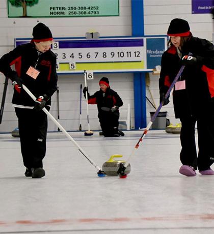 SOBC – Sunshine Coast athlete Shelley McCuaig (left) competing at the 2019 SOBC Winter Games. Photo by Pat Stuart. 