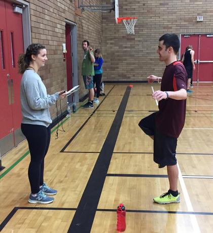 Special Olympics functional testing stork balance test