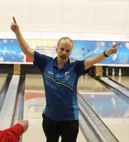 Matthew Brewer celebrating a shot