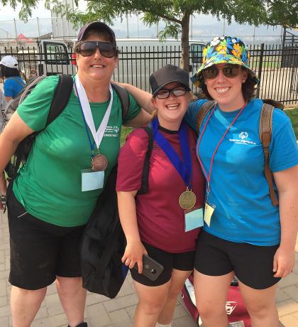 SOBC – Cowichan Valley athlete Julie Black (centre) showed her skills at the 2017 SOBC Summer Games. She says Special Olympics allows her to make new friends and play all the sports she loves. 