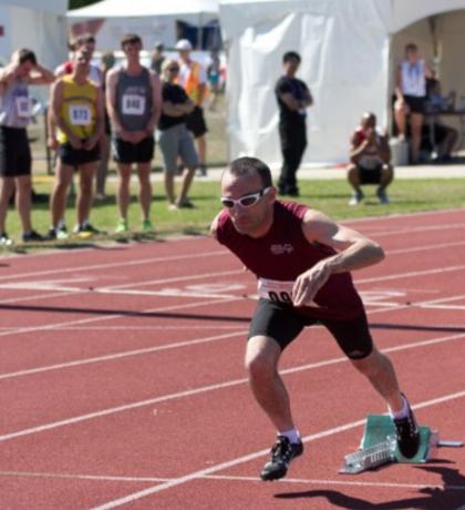 Gander Wings Athlete Johnny Philpott racing on track