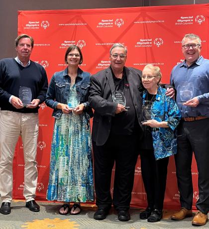 SOBC Hall of Fame inductees holding their awards and smiling