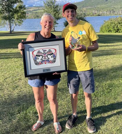 Gale Jones and Torben Schuffert holding their SOBC awards