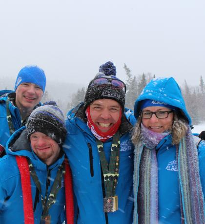 Team Canada country skier Shane Stewart in the center