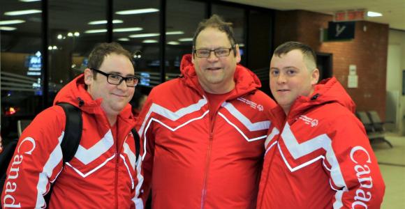 Tyler, Shane and Matthew in their Special Olympics Team Canada gear before the Special Olympics World Games Austria 2017.