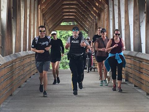 Golden-Field RCMP members join SOBC athletes and other members of their community for a run. 
