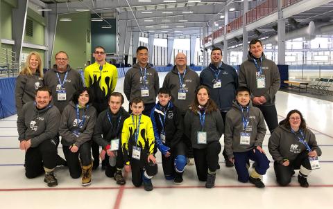 The Special Olympics BC speed skating team at the 2020 BC Winter Games