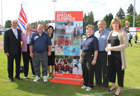 SOBC athletes and provincial government representatives announcing 1 million funding in August 2011
