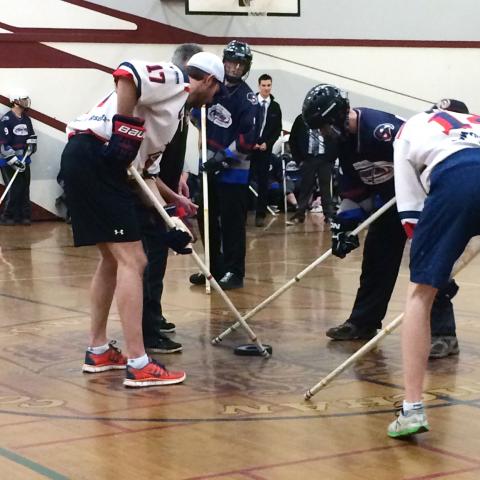 Special Olympics - Cowichan faces off playing floor hockey against Cowichan Capitols