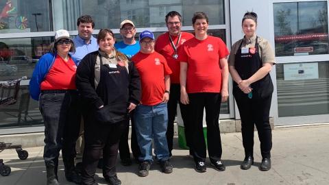 Big smiles with Safeway Dawson Creek employees and SOBC – Dawson Creek athletes.