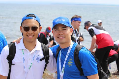Wilson Wong (left) with Team BC 2018 mission staff Arthur Pangilinan, former SOBC - Vancouver Co-Local Coordinator.