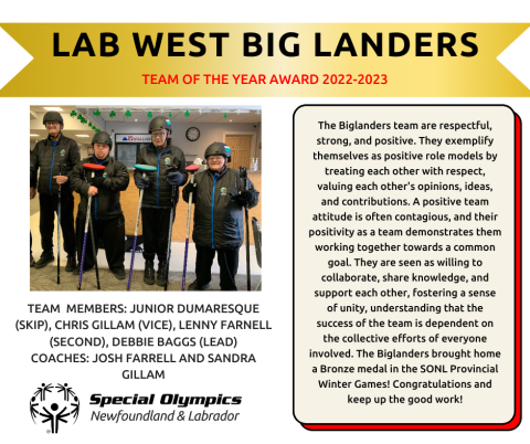 Lab West Big Landers Curling Team